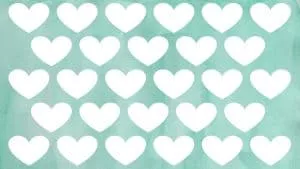 hearts wallpaper with teal background and many hearts