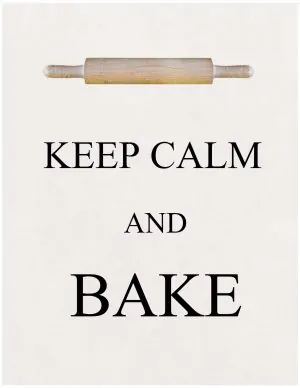 Keep calm and bake with a picture of a rolling pin