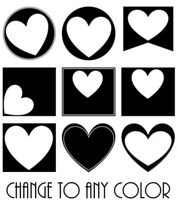 heart clipart black and white