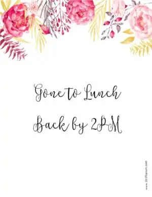 Gone to lunch